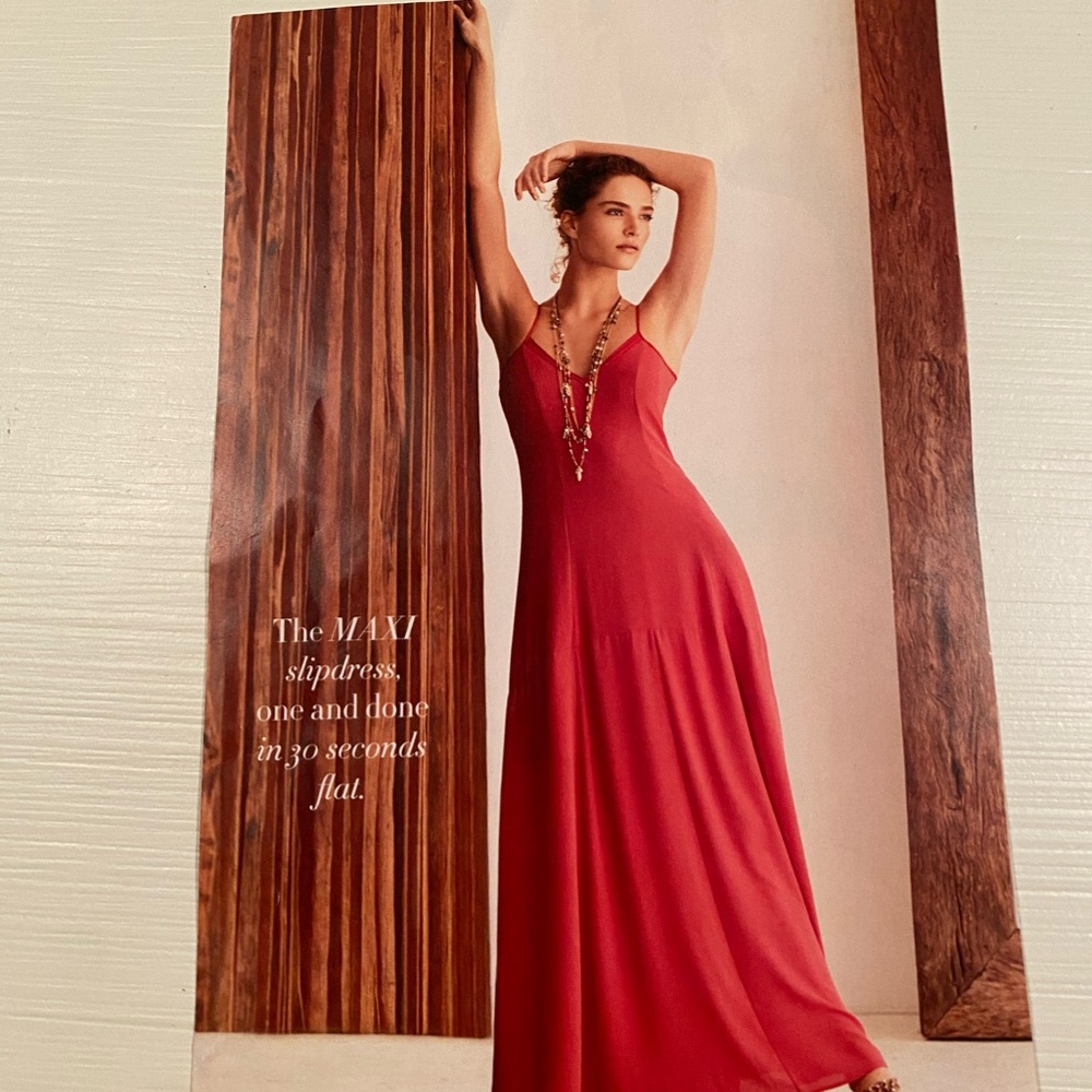 White House Black Market Coral slip maxi dress
